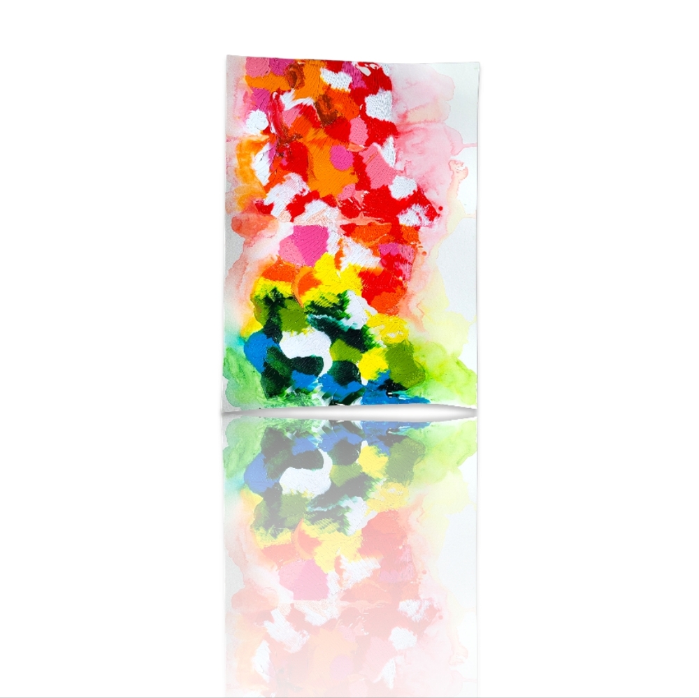 Original Abstract Acrylic Painting on Fine Art Paper, 11x14 - Picture 7 of 8
